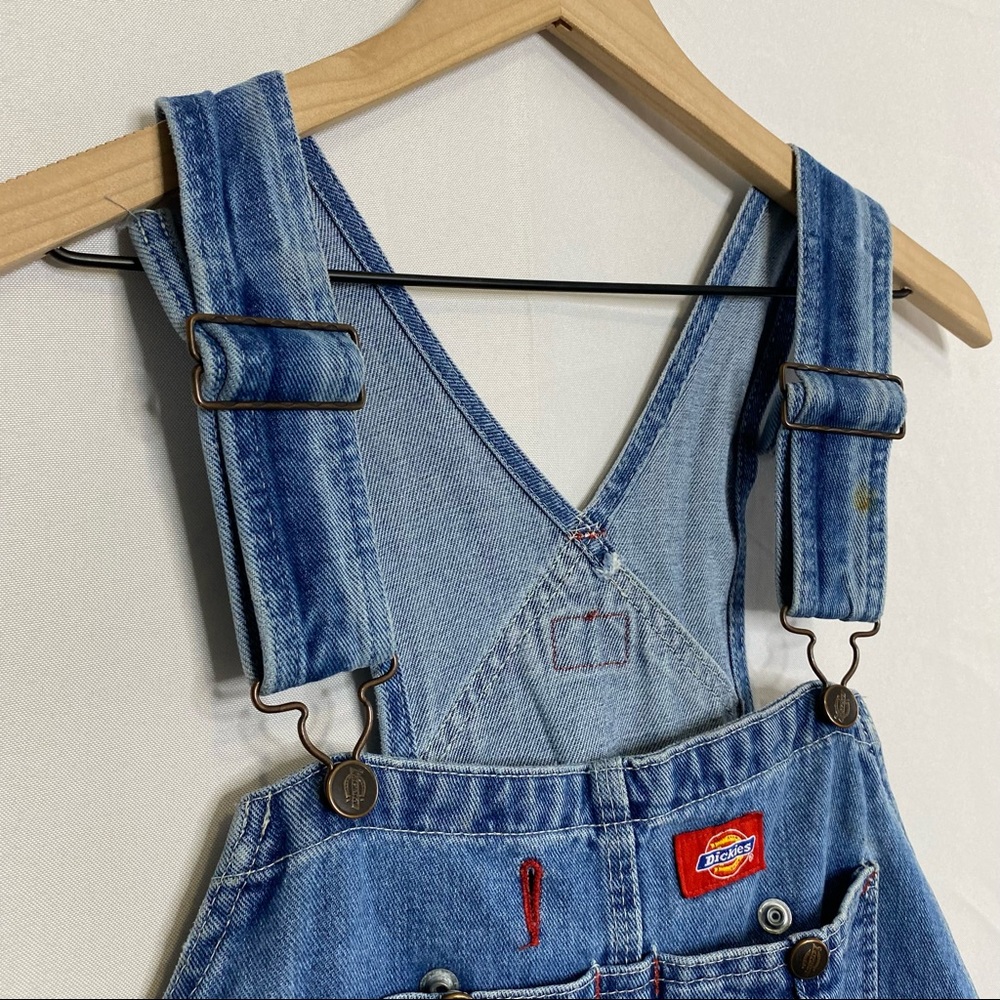 Dickies Men's Vintage Stone Washed Indigo Denim Blue Overall 34 x 34 - Picture 7 of 13